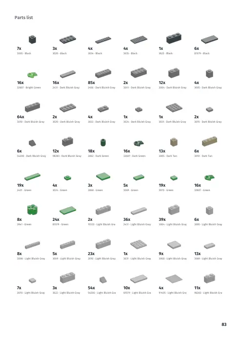Booklet page 83: Parts list