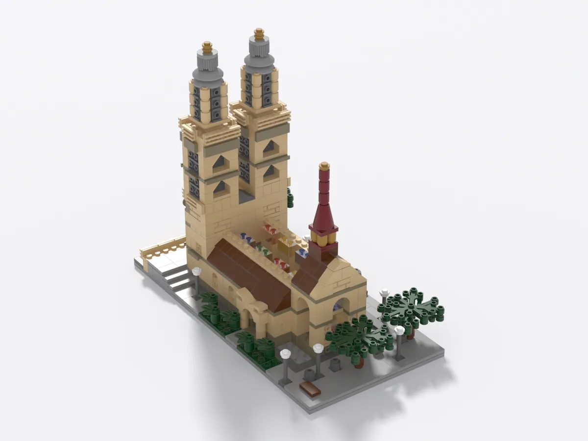 Grossmünster model, with the roof lifted off