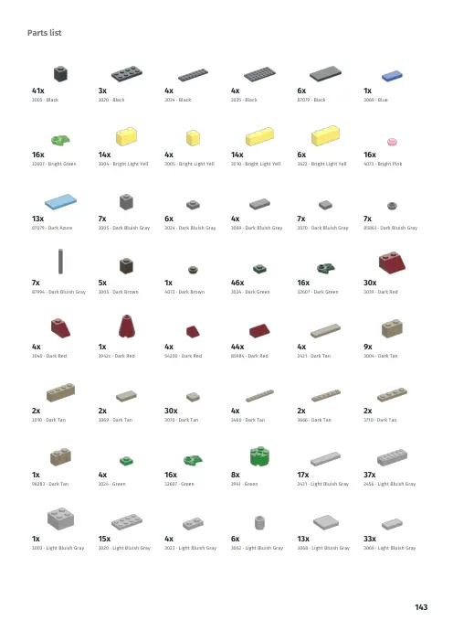 Booklet page 143: Parts list